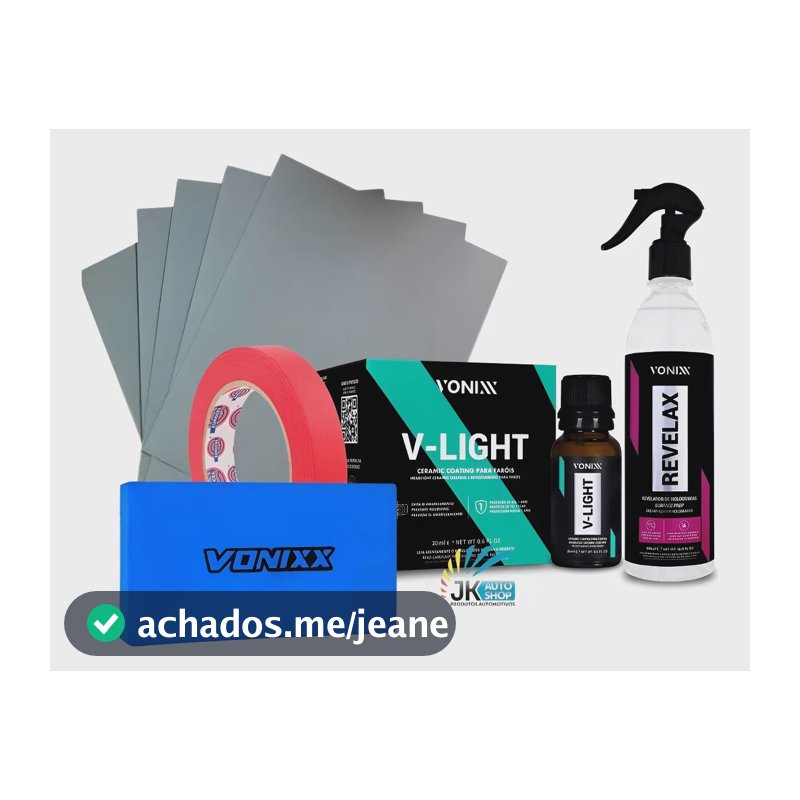 Kit Revitalização De Faróis V-light 20ml Vonixx