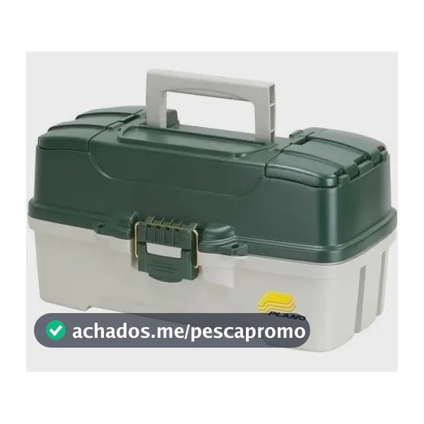 Caixa Pesca Plano 6203-06 Verde 3 Bandejas Divisórias Ajustáveis