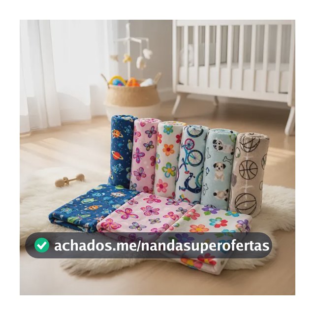 Kit 3 Cobertor Bebê Soft Microfibra Manta Estampadas 85x85cm Estampado Menina