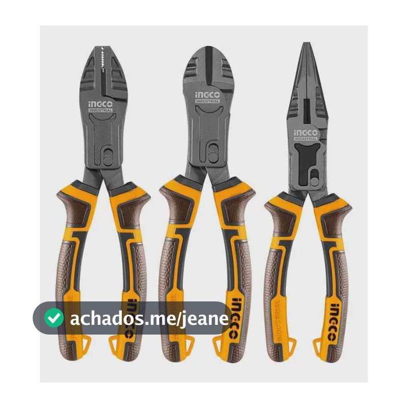 Conjunto de alicates de ação composta Ingco Hkcps5831, 3 peças, amarelo