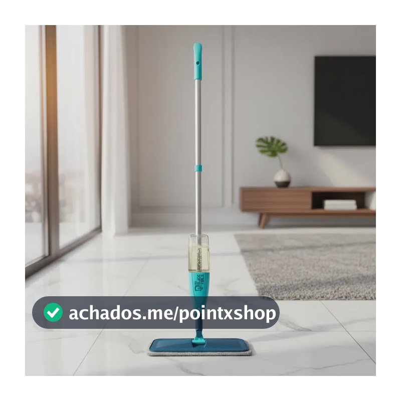 Mop Spray Fit Com Reservatório 300ml Microfibra Rodo Mágico Limpeza Rápida 360° The Black Tools
