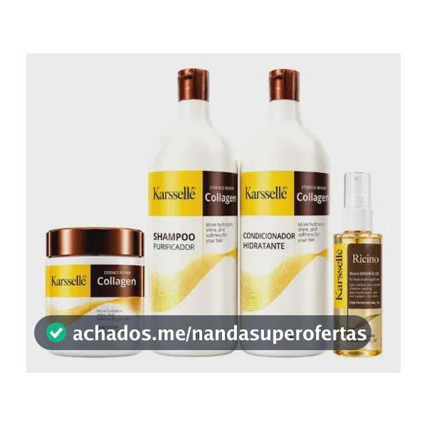 Kit Karssellé Shampoo 1l + Condicionador 1l + Máscara 500g +