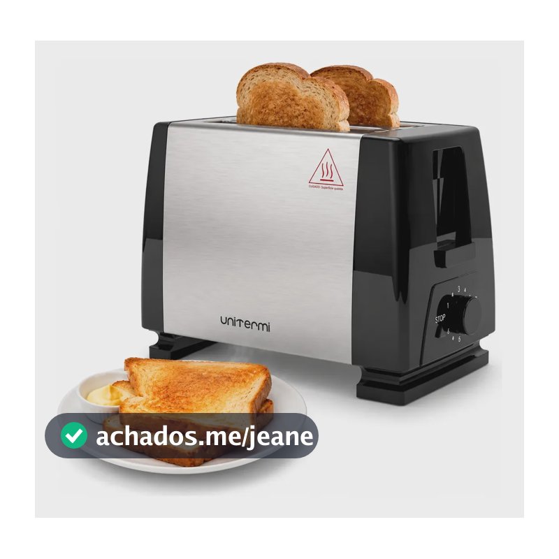 Torradeira Elétrica 650w Inox Duas Fatias Design Moderno Inox 127v