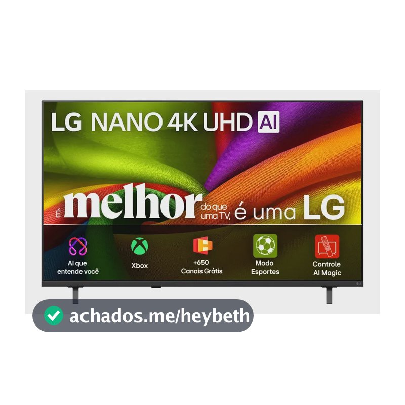 Smart TV 4K 85" LG NANO UHD AI NU855 2026 Processador α7 Ger9 HDR10 Xbox Bluetooth Wi-Fi AI Search Google Gemini webOS 26 - 85NU855BPSA