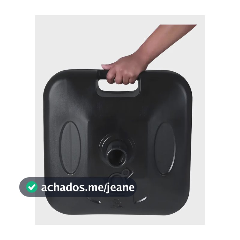 Base P/ Guarda Sol E Ombrelone 18 Kg Em Plástico Preto Base Preta Lisa
