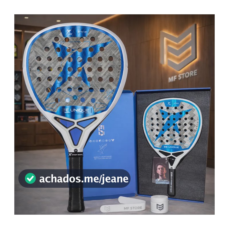 Raquete De Padel Drop Shot Axion Attack 1.5 Sanz + Brindes Azul/branco