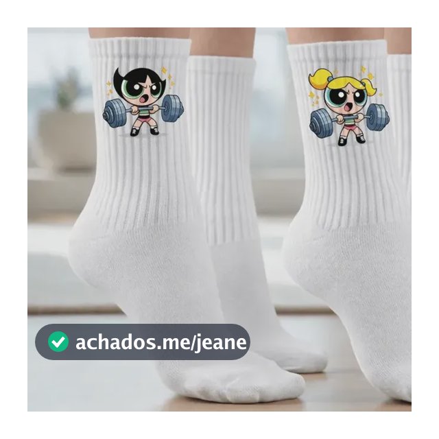 Kit 3 Pares Academia Treino Meninas Super Poderosas Maromba Branco Meninas Superpoderosas Un