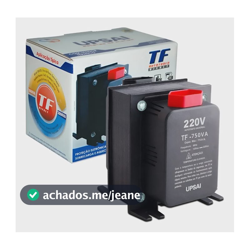Conversor Voltagem Autotransformador Trafo 750va 110v 220v Ou 220v 110v Iso 9001  Preto