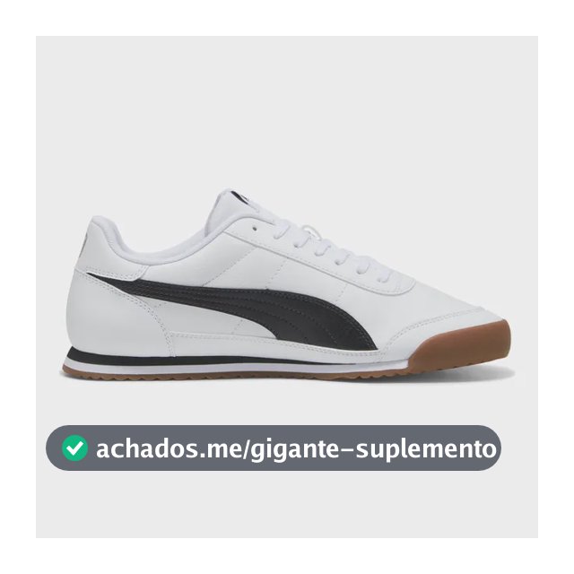 Tênis Masculino E Feminino Turino Ii Puma Puma White-puma Black-cool Light Gray Liso 40 Eu