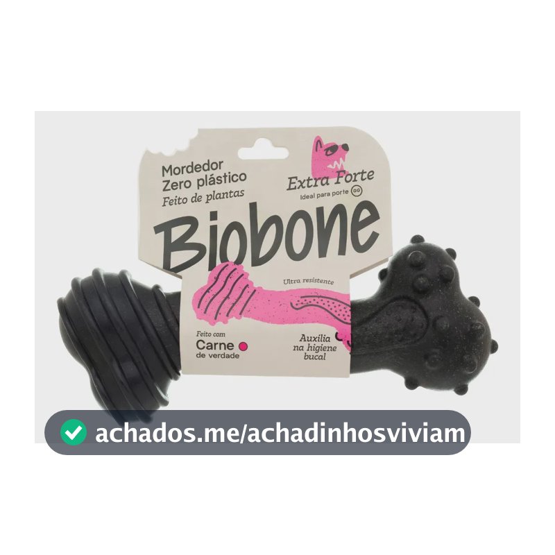 Mordedor Natural Biobone Zero Plástico Ossão Gigante P/ Cães Cor Mordica Extra Forte - Carne