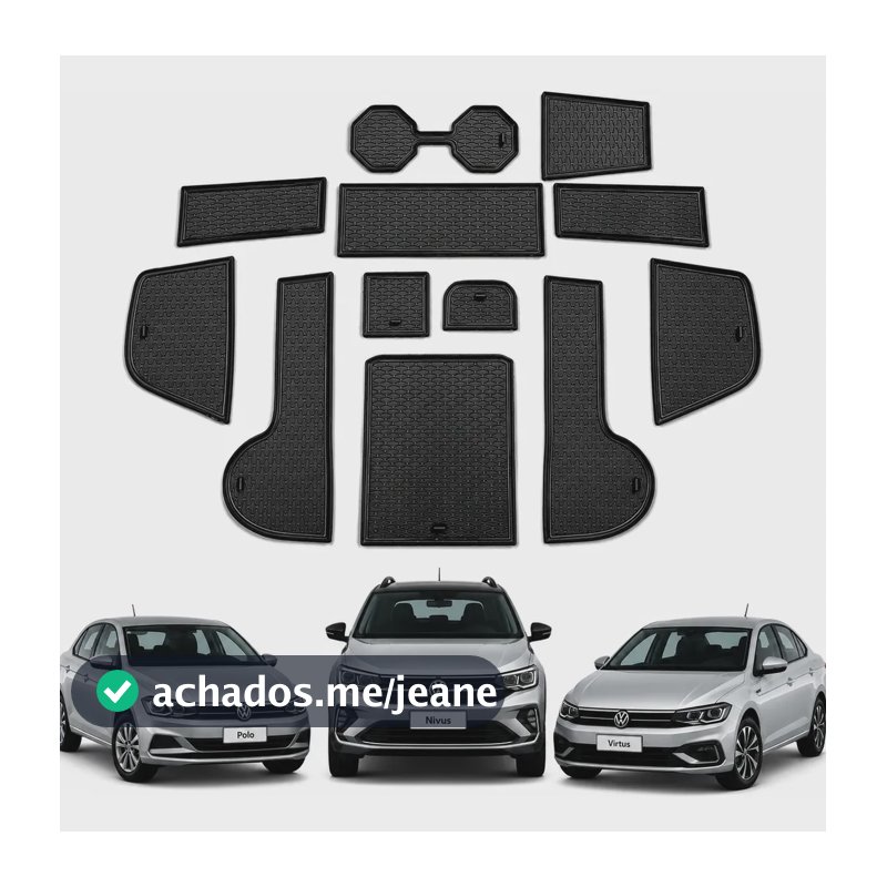 Kit Jogo Tapete Automotivo Completo Virtus Nivus Polo Mk6 Preto