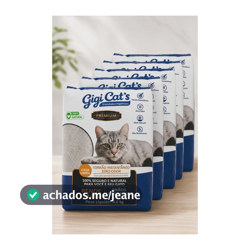 Kit 5 Areias Gato Grão Ultra Fino 20kg + Economia Zero Odor