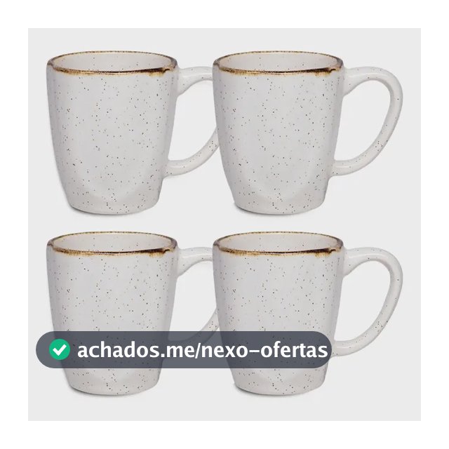 Jogo Com 4 Canecas De 260ml Em Porcelana Ryo Maresia Oxford