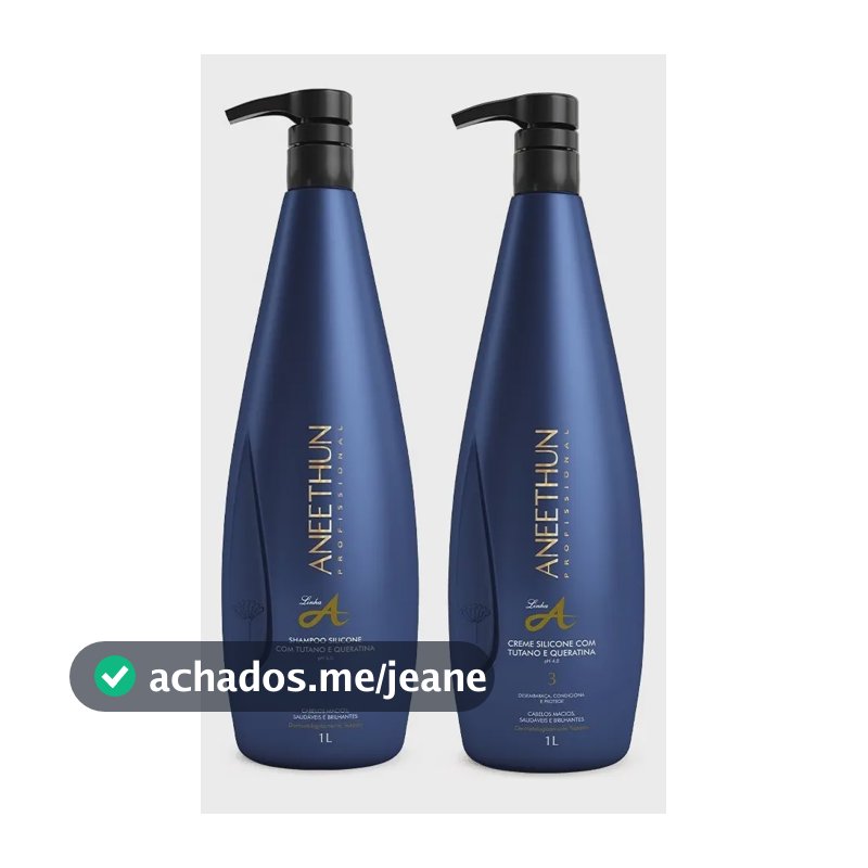 Kit Aneethun Linha A - Shampoo 1l + Creme De Silicone 1l
