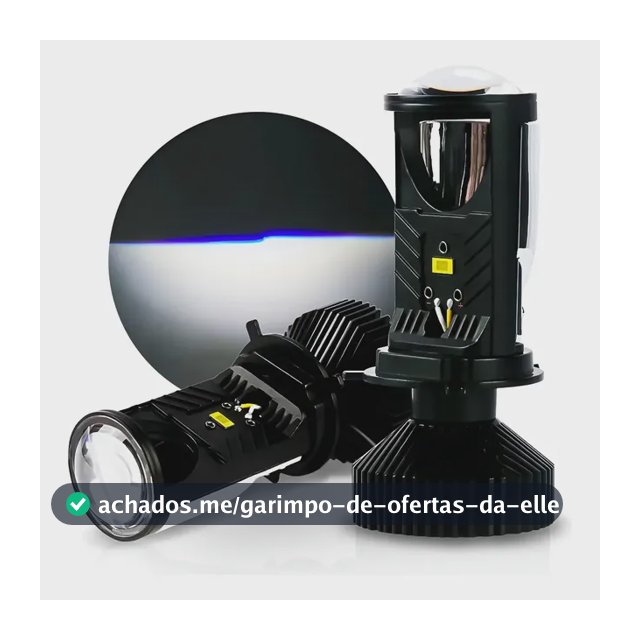 Par Lâmpada Ultra Led H4 Projetor Elíptico Canhão Canbus 12v H4 6.500k Branco-frio