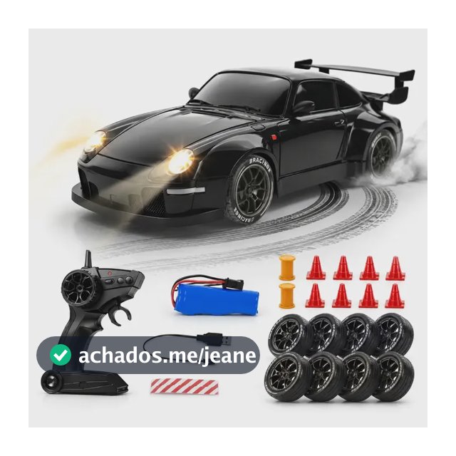 Carrinho Controle Remoto Drift Bateria Recarregavel 4x4 Porsche PRETO