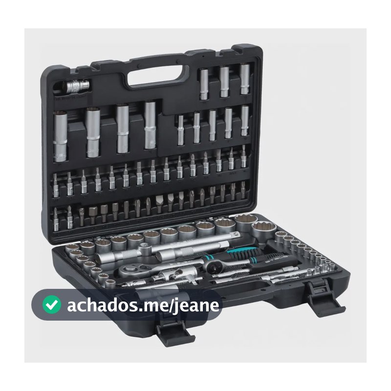 Jogo De Soquete Estriados 1/2 E 1/4 Com 94 Peças - Stels Cor Preto