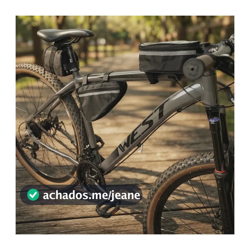 Kit Bolsa Bike Art Mania Bags Impermeável Preto Quadro Celular Selim