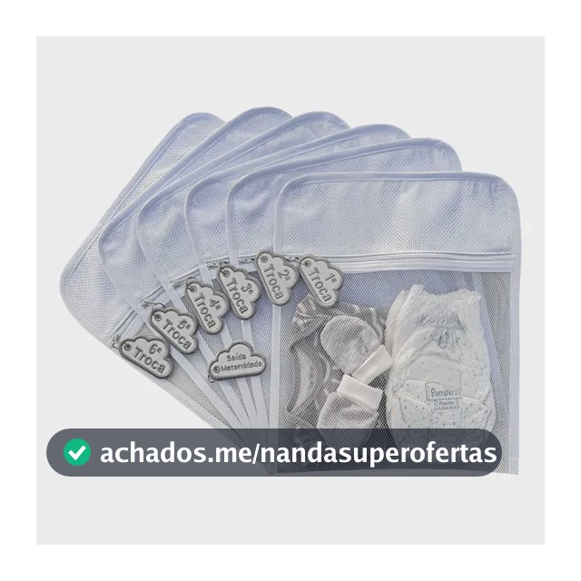 Kit 6 Saquinho Saco Maternidade Bebê Organizador Tag Bordado