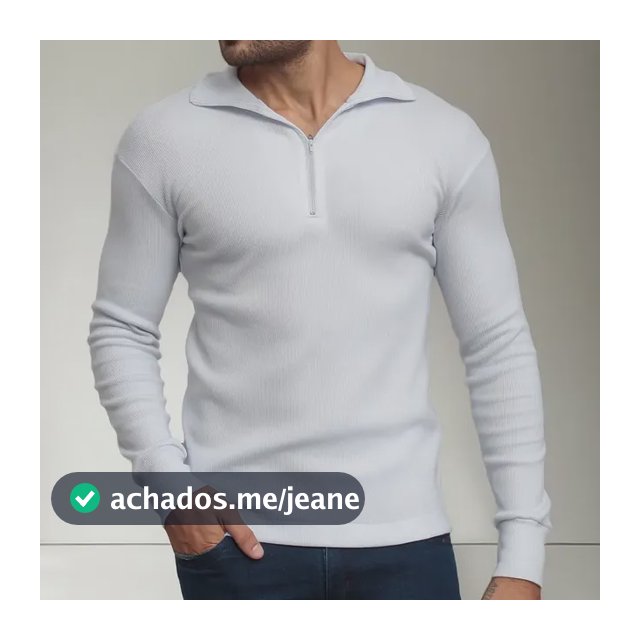 Camiseta Suéter Cacharrel Manga Longa Zíper