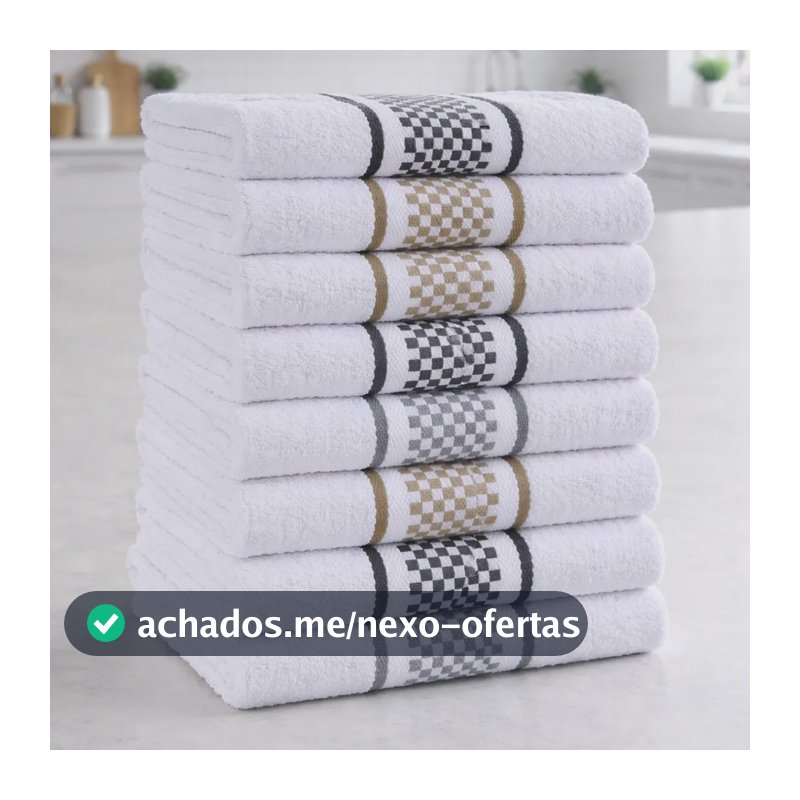 Kit 10 Panos De Prato Felpudo Atoalhado Premium Luxo 40x60 Multicolorido Quadriculado