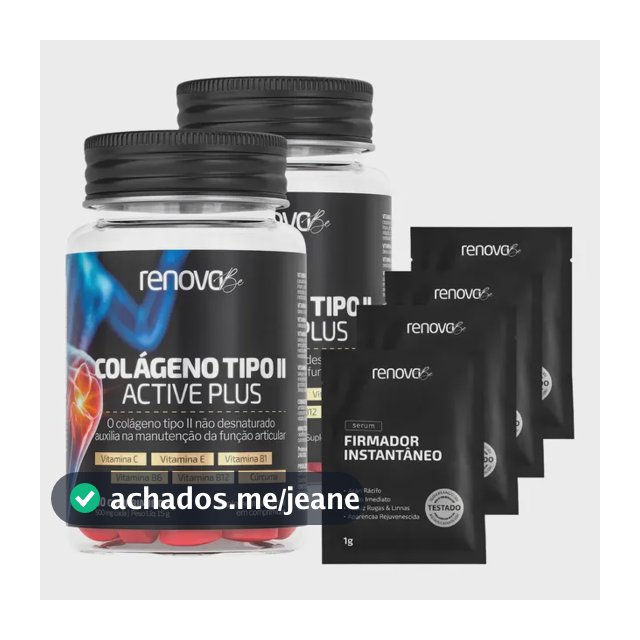Colágeno tipo 2 Renova Be saúde articular em comprimidos Sem sabor 2 kits de 30 un