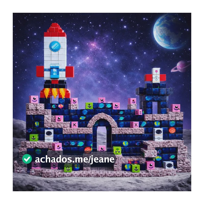 Blocos De Construção Magnéticos Cubo Brinquedo Educativo Kit 125 Blocos De Construção Astronauta