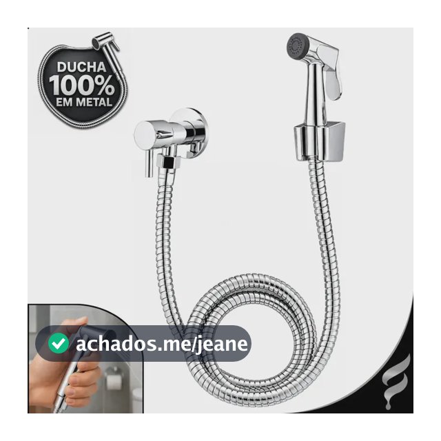 Ducha Higiênica Chuveirinho Softinox Completa 100% Metal Registro 1/4 De Volta Toda Inox Para Banheiro Privada Parede Bidê Ducha Redonda Cromada Preta Luxo