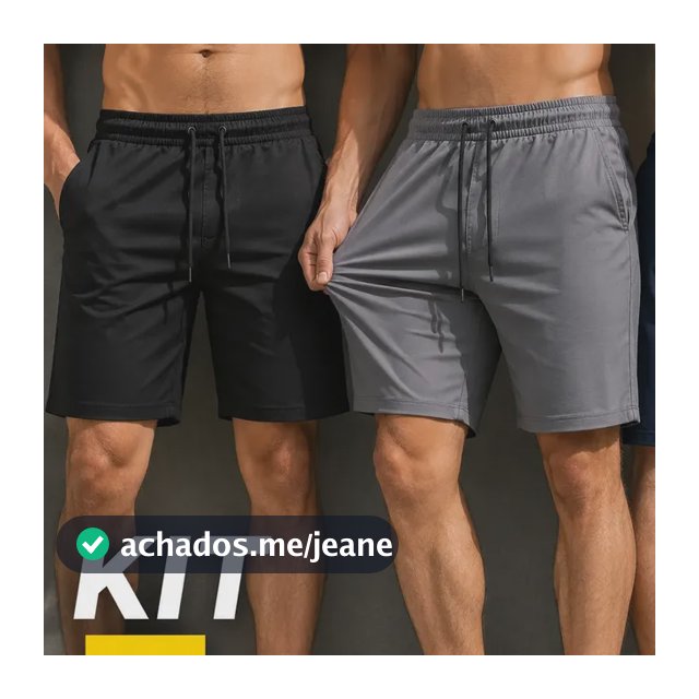 Kit 3 Short Bermuda Masculino Elastano Academia Casual Bolso