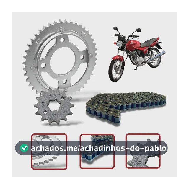Kit Relação Titan 125 2000 A 2004 Fan 125 2005 A 2008 Prateado