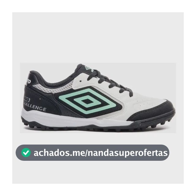 Chuteira Society Masculina Pro Challenge Uptake Umbro Branco/preto/verde Água 42 Br