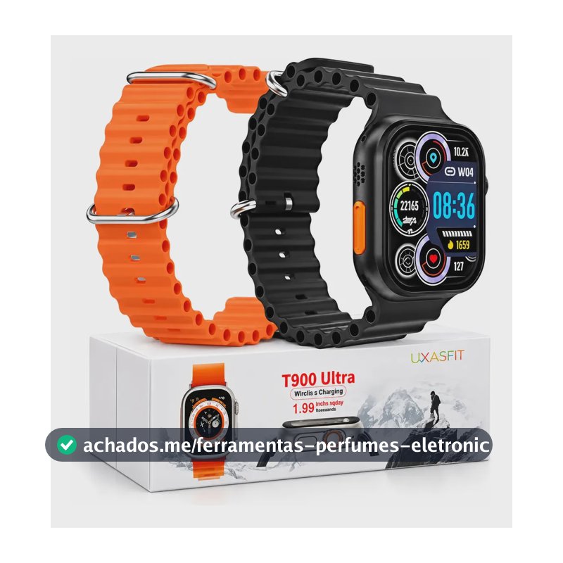 Relogio Inteligente Smartwatch T900 S10 Ultra Pro longa bateria Treino Smartwatch 49mm Bluetooth Chamadas Notificações Saúde