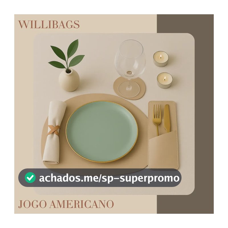 Kit Jogo Americano 6 Peças Rústico Com Talher Restaurante Cor Nude E Caramelo Liso