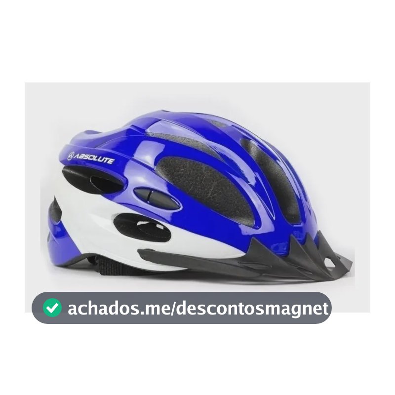 Capacete Ciclismo Absolute Nero Liso Azul G Com Luz e Viseira Removível