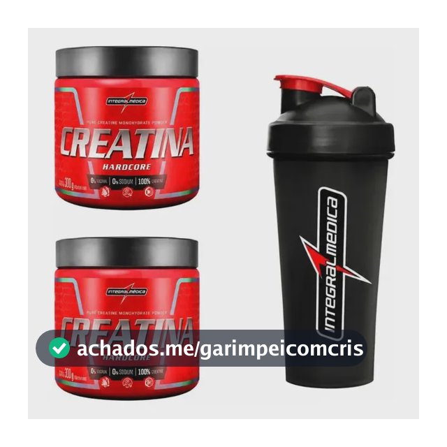 Kit 2 Creatina Integralmedica 300g + Coqueteleira 600ml Neutro