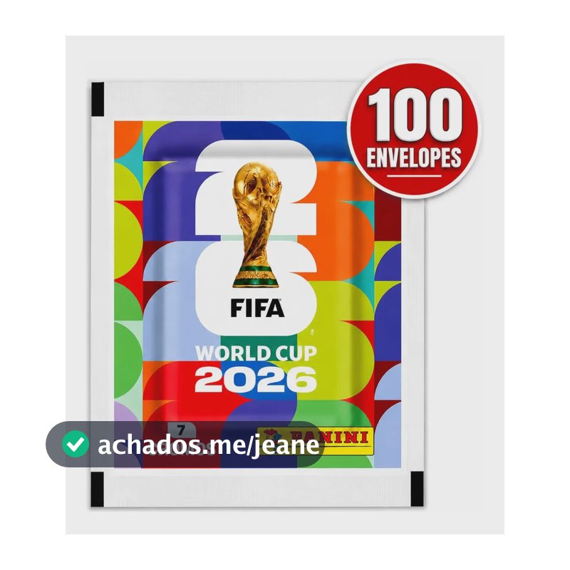 Kit 100 pacotes figurinhas copa do mundo 2026