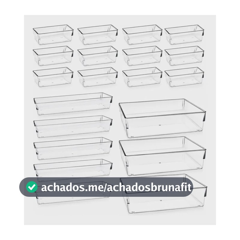 Kit Organizador de Acrílico para Maquiagem e Gavetas com 21 Peças
