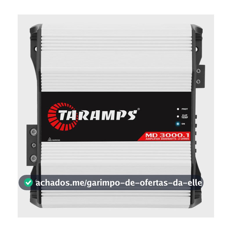 Módulo Taramps MD 3000.1 Mono 3000W RMS Classe D para Som Automotivo 2 Ohms