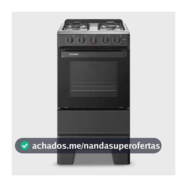 Fogão a Gás Mesa Inox e Forno 50L Limpa Fácil Esmaltec IDEAL POP F4ISP Cor Preto 4 bocas