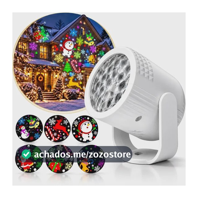 Projetor Refletor Luz de Natal 3D LED 4W para Decoração Natalina Interna e Externa Fachadas Jardins Paredes e Festas - Multicontrol