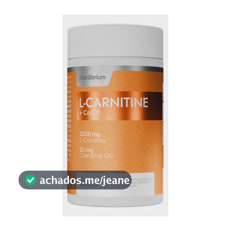 Nutrilibrium L Carnitina 2000mg C/ Coenzima Q10 Coq10 20mg 90 Caps 1 Mês Sabor Sem sabor