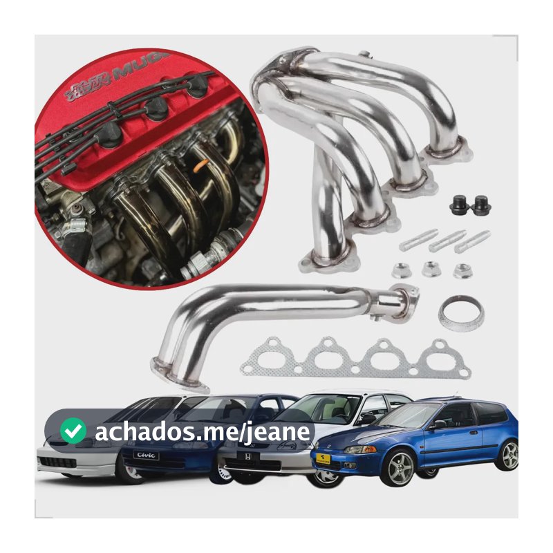 Coletor Escape Civic 4x2x1 Aspirado Inox Civic 1.5 1.6 92/00