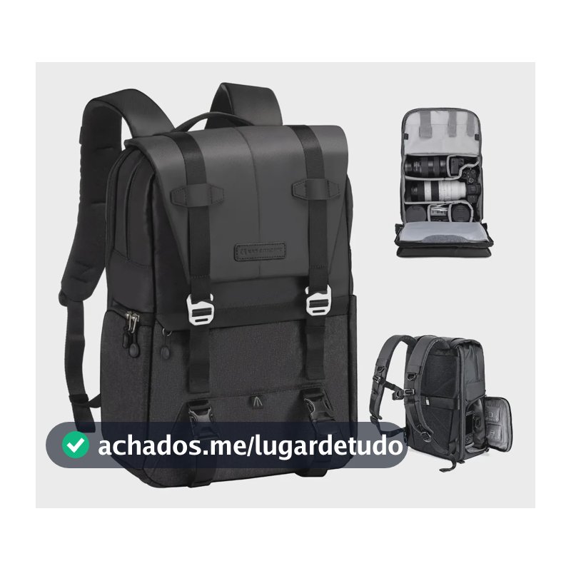 Mochila K&f 20l Fotografia Prova D'água Dslr 13.087v6 Preto