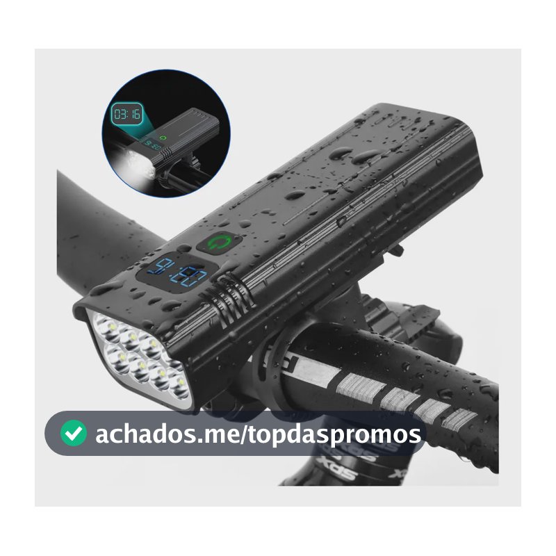 Farol Bike Recarregável Usb 8 Leds T6 Lanterna Bicicleta Profissional Led Super Potente Powerbank Ciclismo Forte Luz Branca
