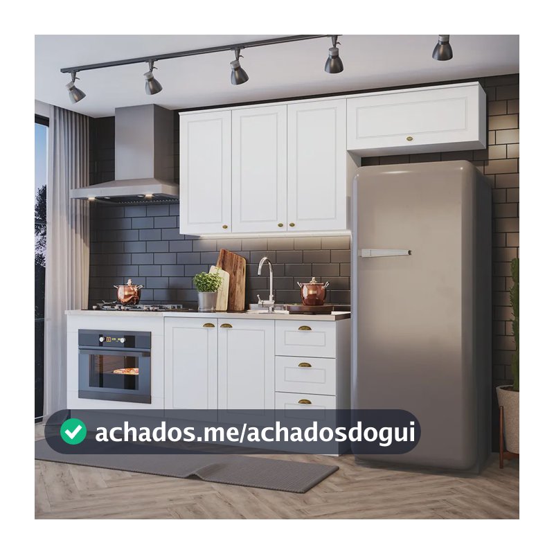 Cozinha 4 Peças Com Módulo De Forno De Embutir Amy Casa 812 Cor Branco HP