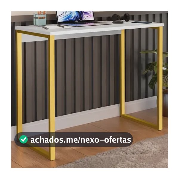 Escrivaninha Industrial Mesa Estudo Aparador Office Aço Mdf