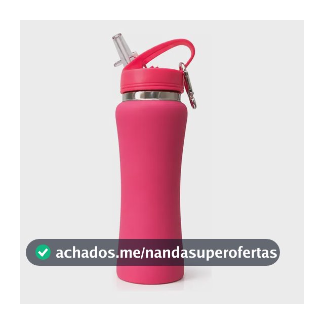 Garrafa Térmica Emborrachada 600 Ml Canudo Premium