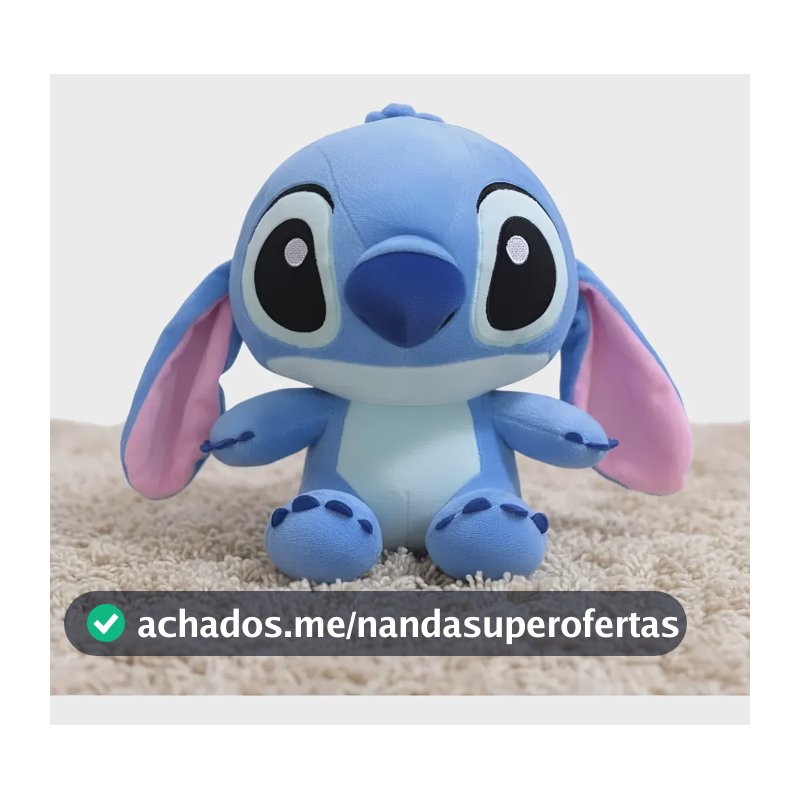 Pelúcia Lilo Stitch Antialérgico Azul 22cm Macio Presente Azul