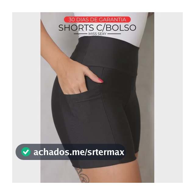 Shorts Academia Feminino Modelador Com Bolso Zero Opacidade