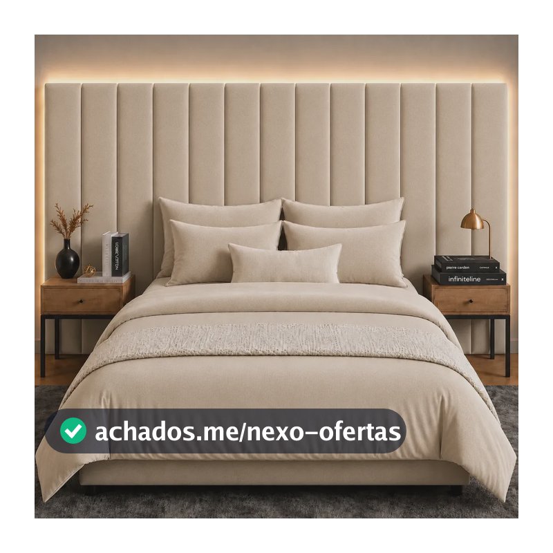 Cabeceira Modular King Premium 10 Placas 110x20 Infiniteline Bege Claro